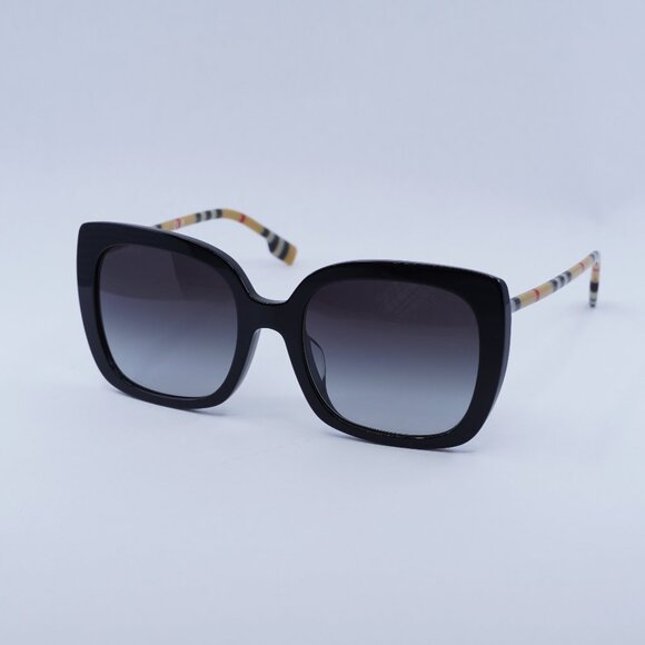 Burberry BE4323F 38538G Sunglasses Black/Brown Square Frame, Grey Lenses main image 11